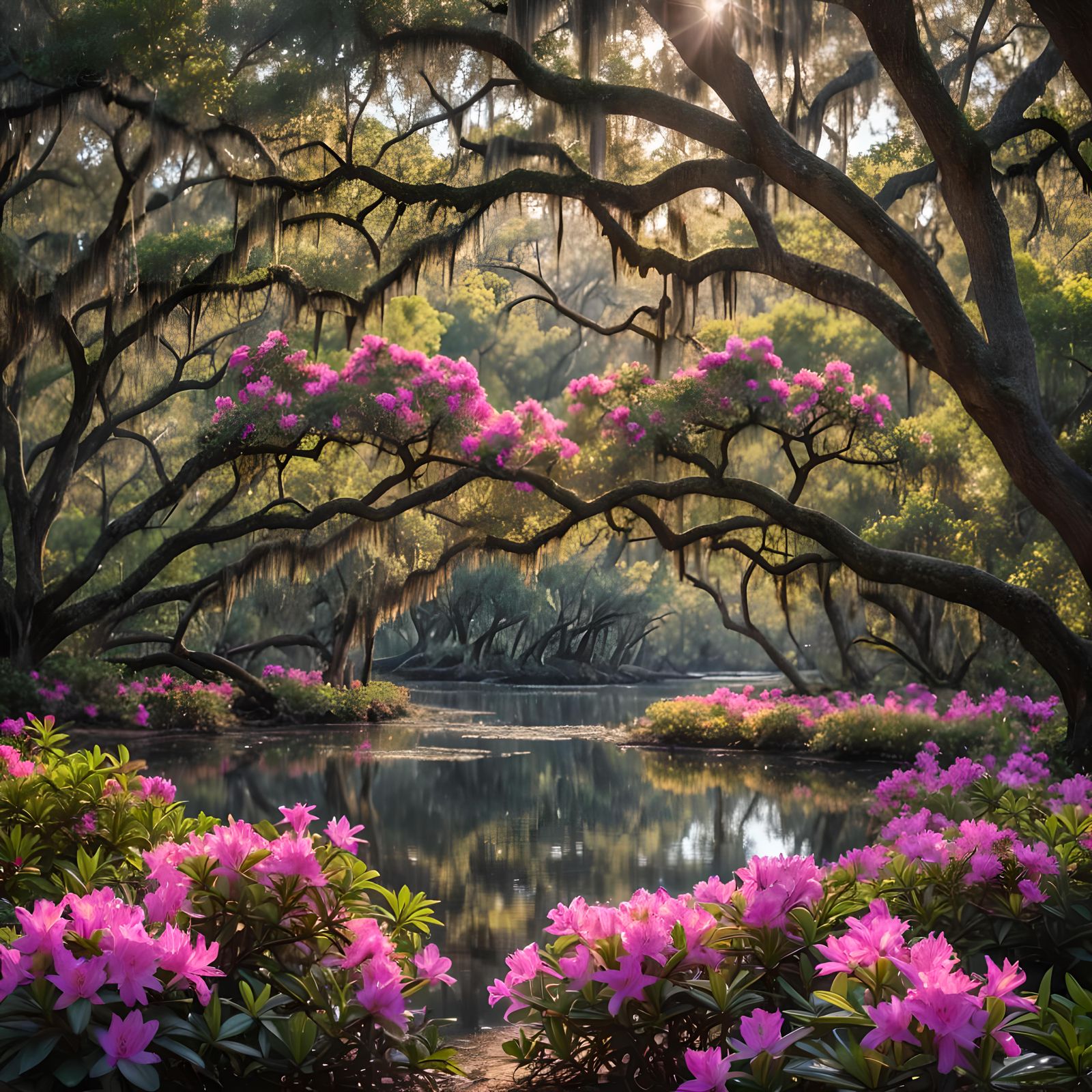 Serene Florida Spring Day in Photorealistic Style
