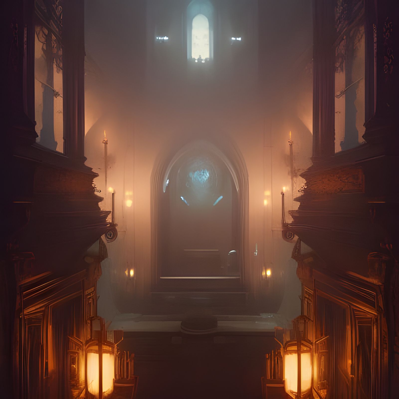 Dramatic Dark Fantasy Mansion at Night