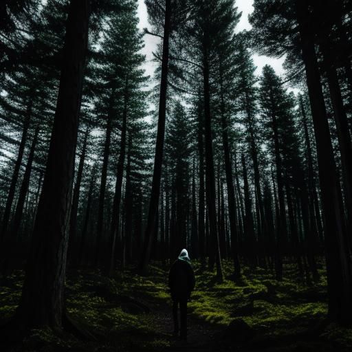 Eerie Eyes Hidden in Dark Woods