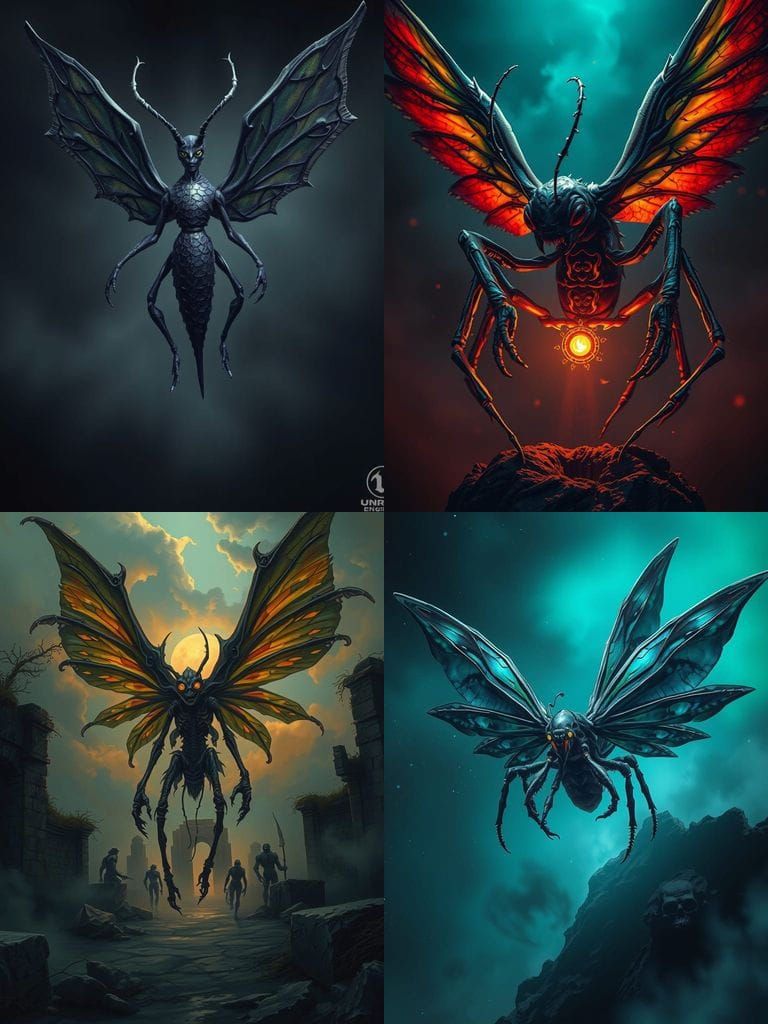 Surreal Insectoid Angel in Deep Fantasy Colors