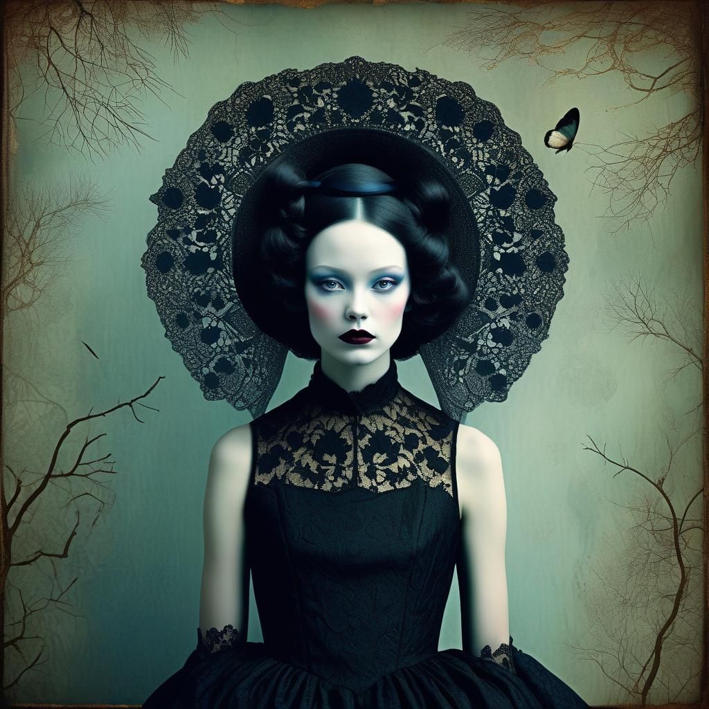 Enigmatic Shadow Portrait in Fairytale Chic Style