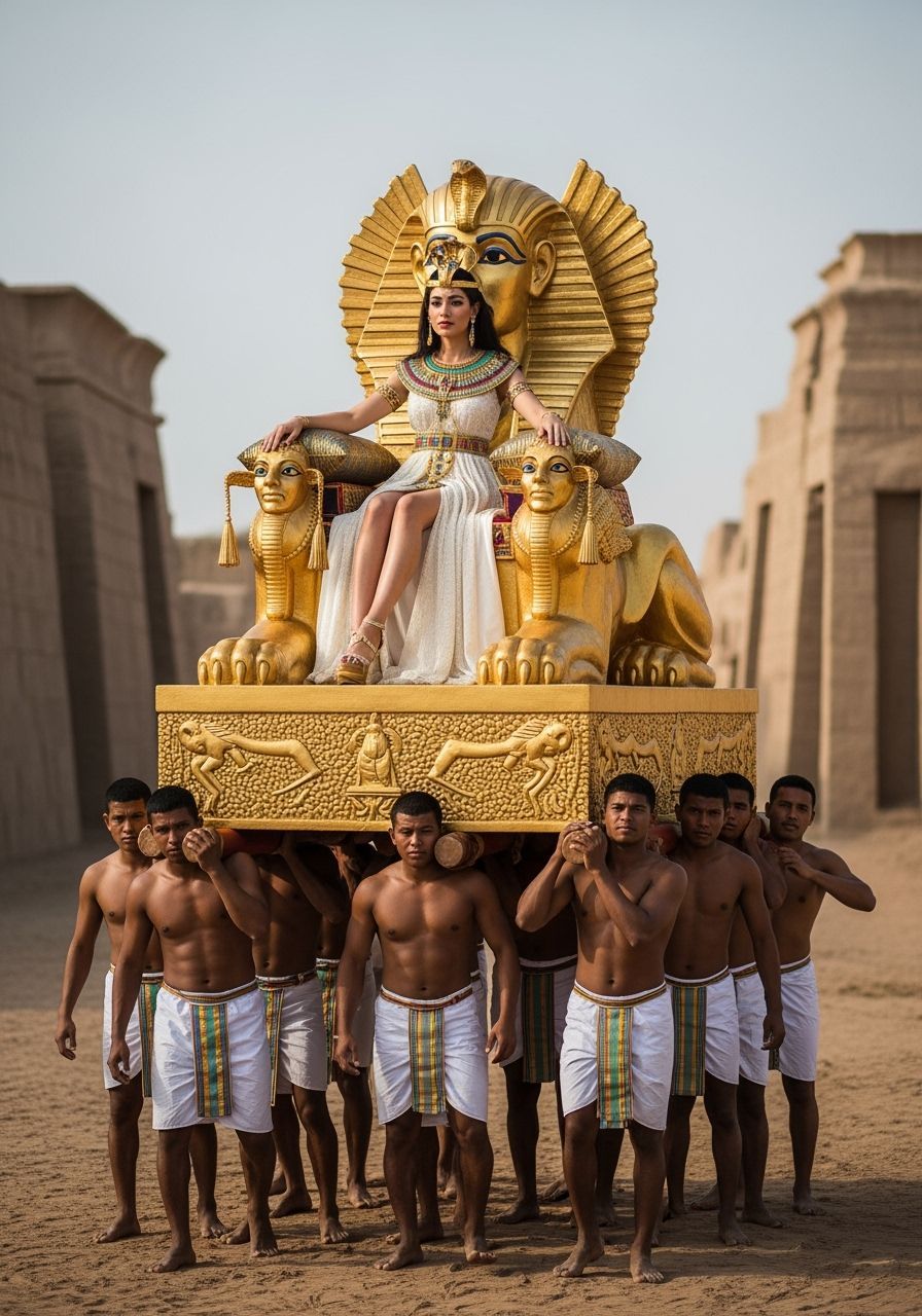 Queen of Egypt on Sphinx Throne
