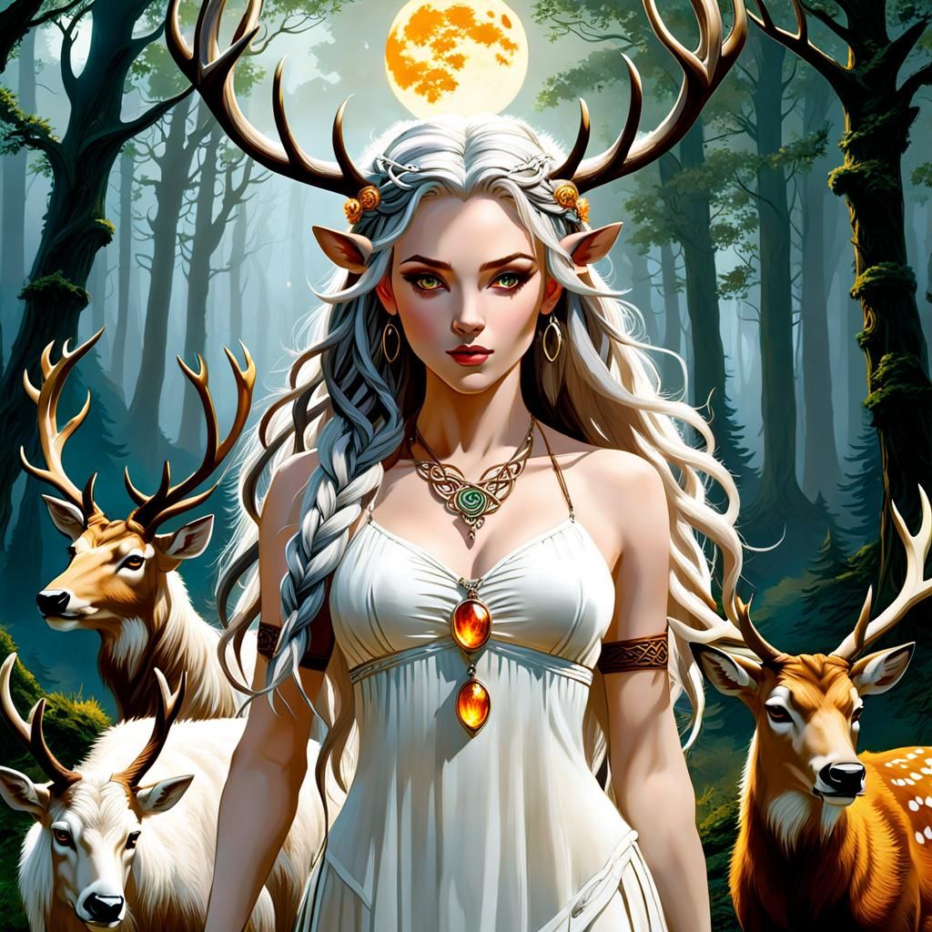 Ethereal Druid Centaur Weaving Magic in Misty Forest