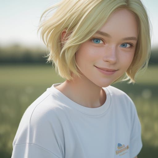 Vibrant Portrait of a Happy Young Girl