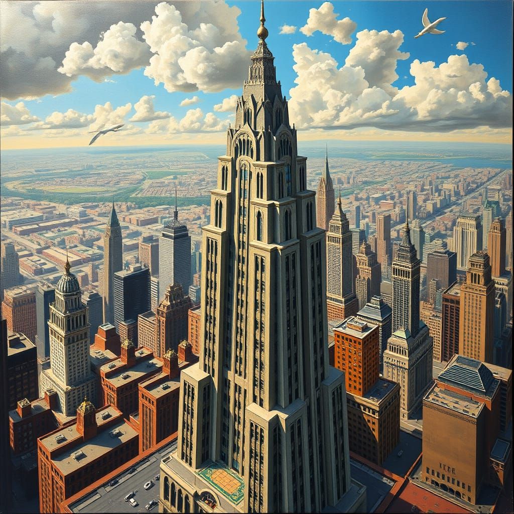 Chrysler Building in M.C. Escher Impossible Architecture Sty...