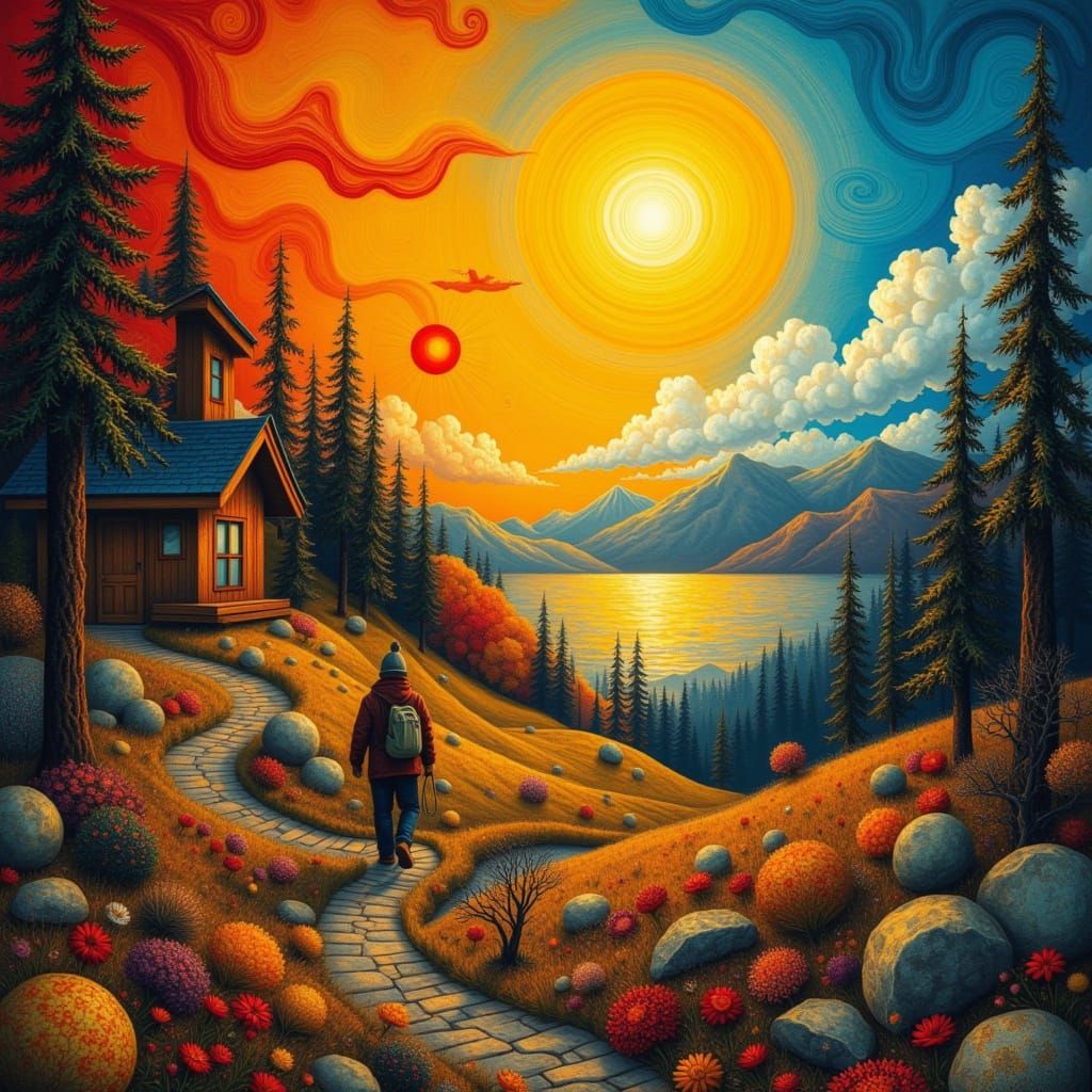 Ethereal Yukon Dreamscape in Vibrant Whimsy