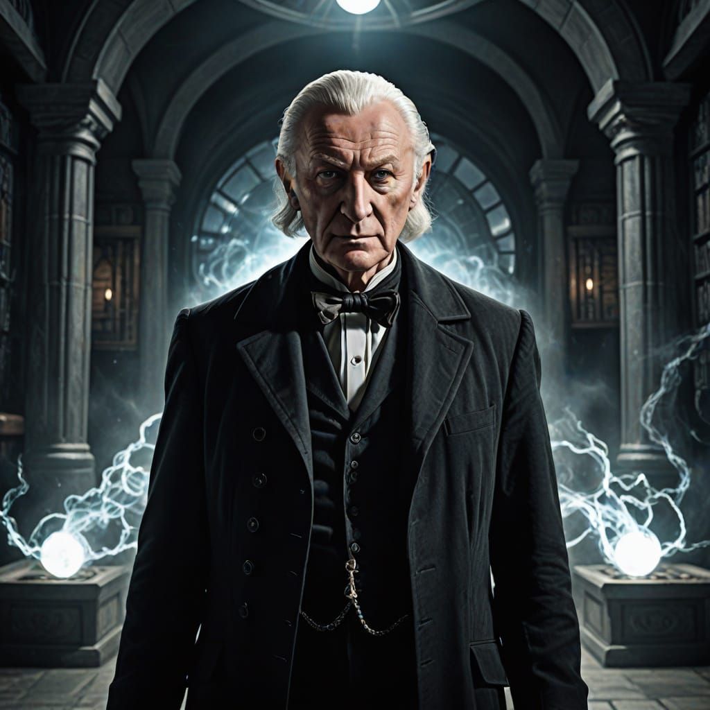 William Hartnell as The First Doctor in Epic Fantasy Style