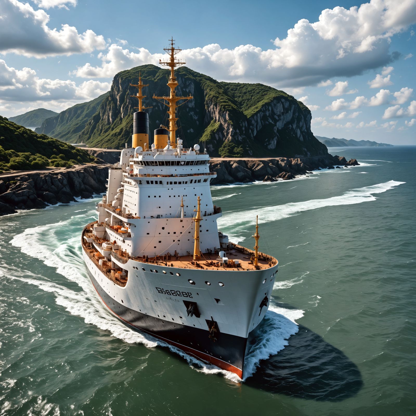 Hyperrealistic Oceanic Ship Scene in Cinematic HDR