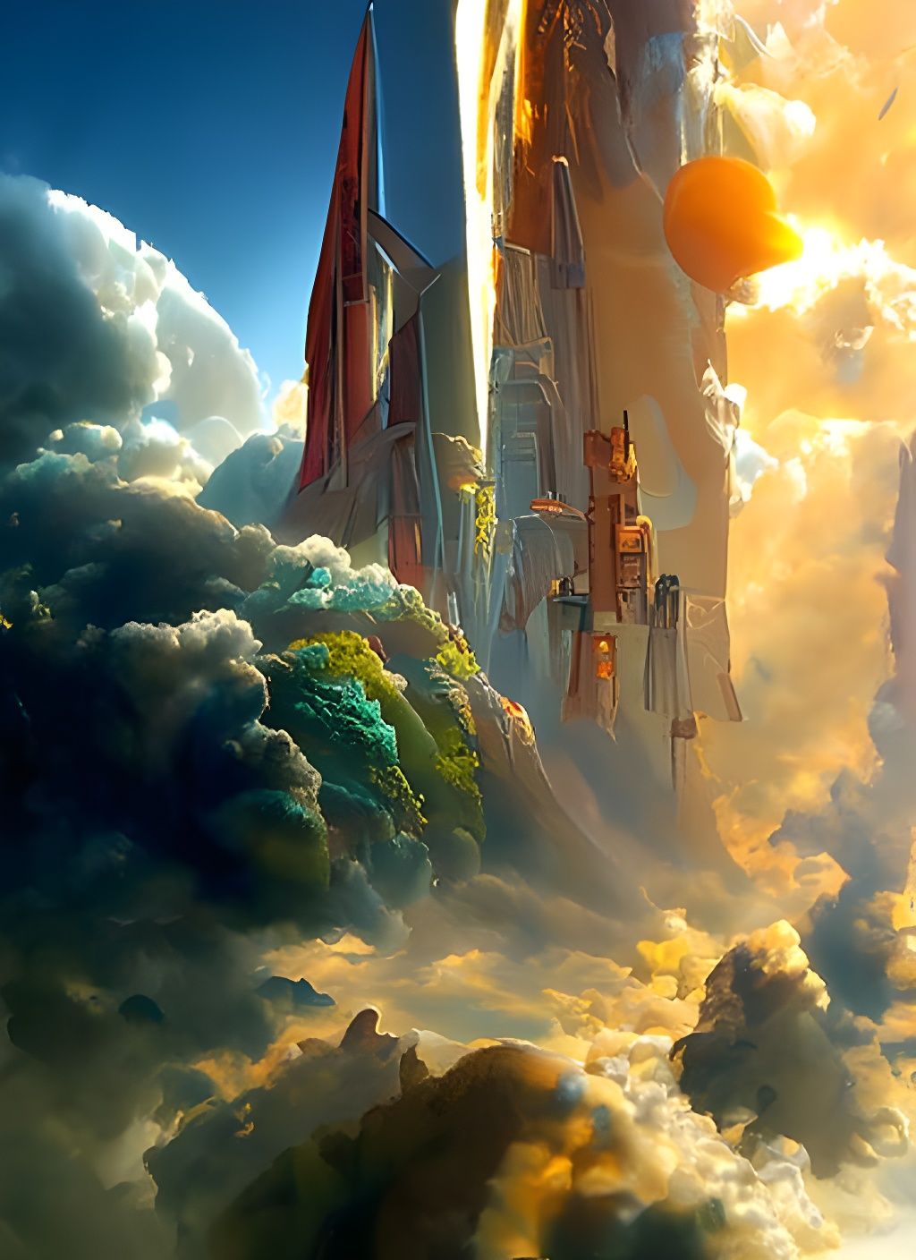 Gleaming Spires Rising: Airbrush Art in Ultra-HD