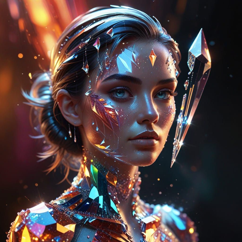 Crystal Girl in Splash Art Style