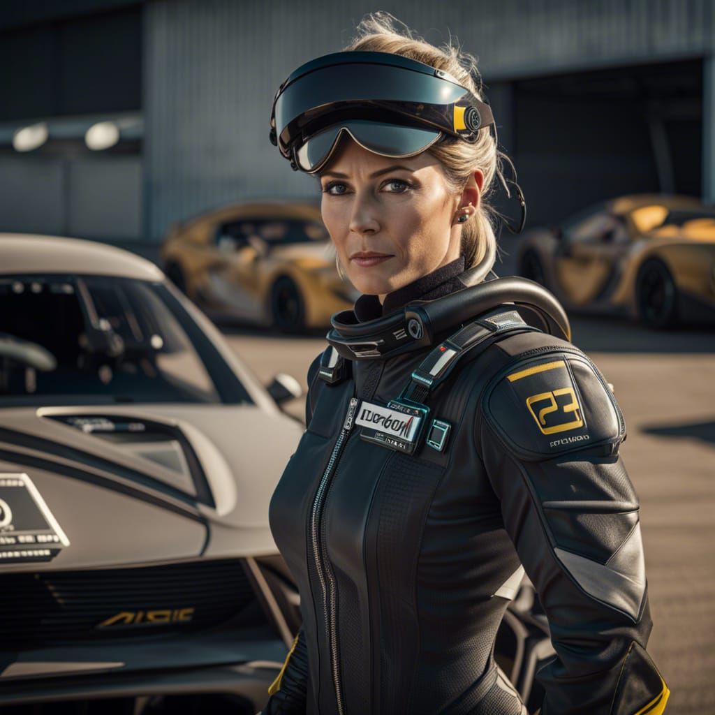 Futuristic Race Driver in 3D Game Cinematic Style