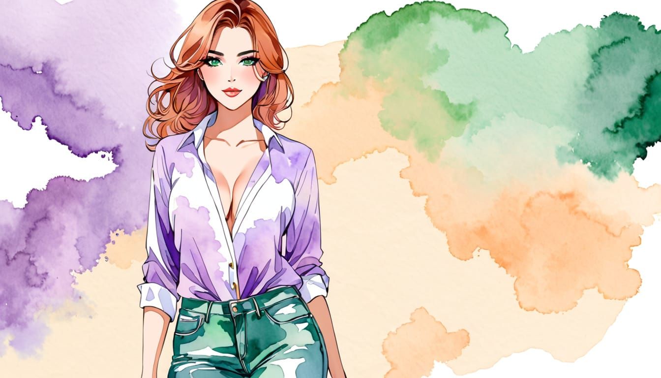 Minimalist Line Art Fashion Sketch of Alluring Queen