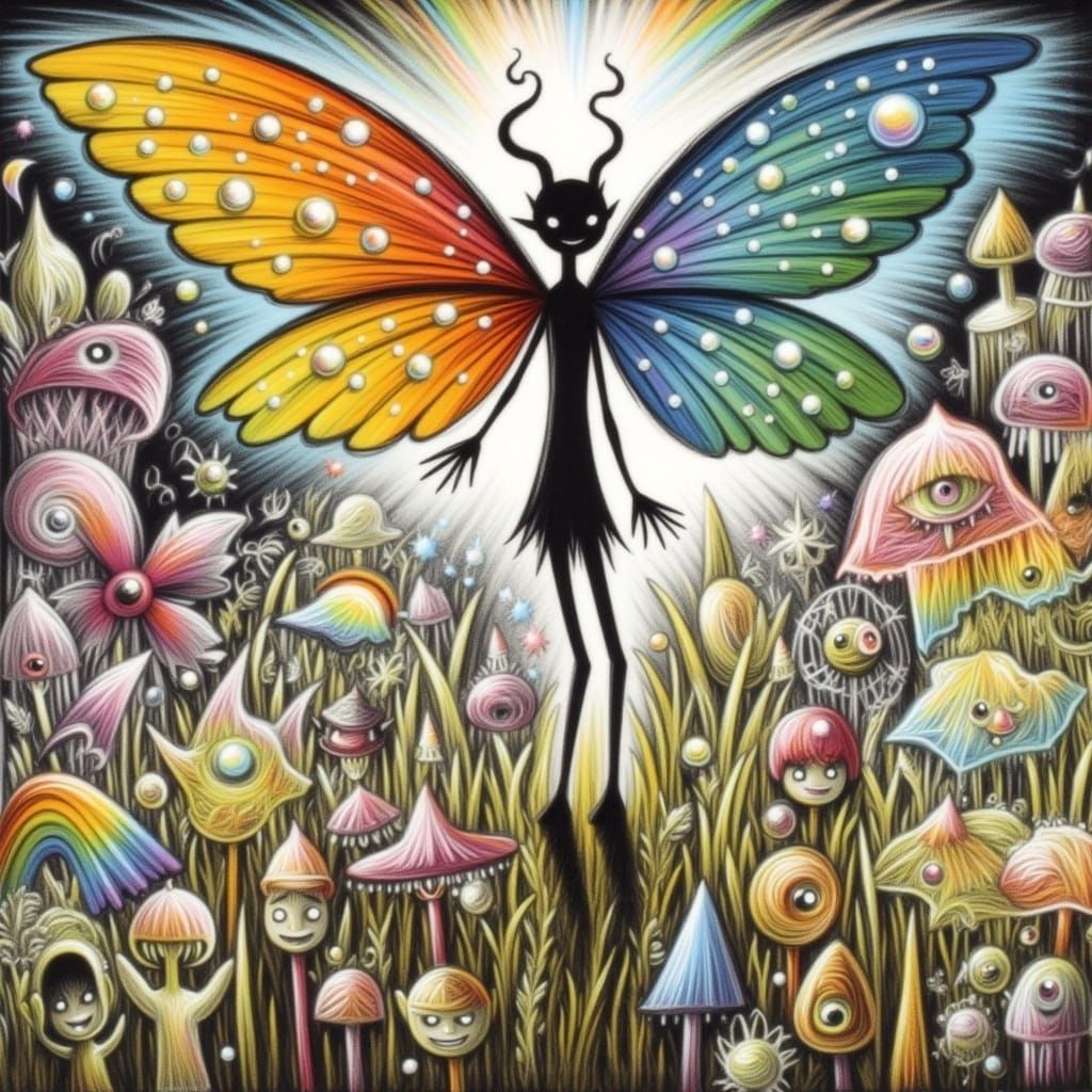 Fairy on Mushroom: Macro Photography in Ethereal Style