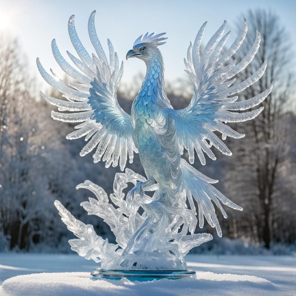 Phoenix ice sculpture