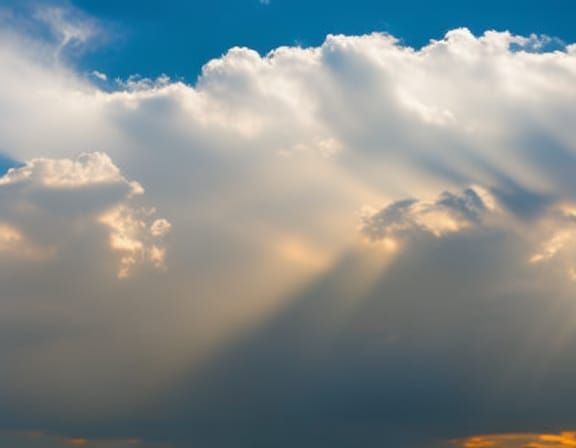 Abstract Cloud Background with Divine Sunshine
