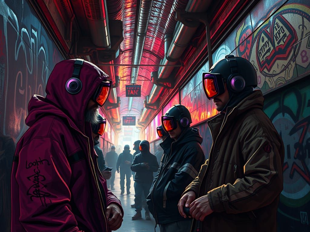 Holographic Graffiti Art in Underground City