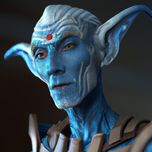 Doctor Who as Andorian in Hyperdetailed Portrait