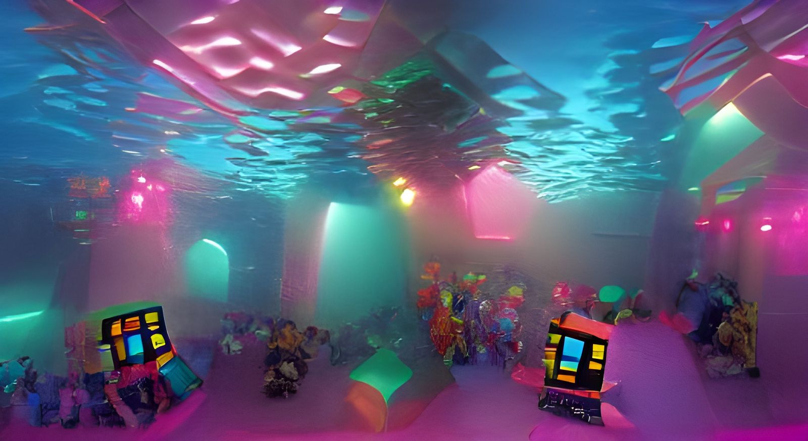 Underwater 90s Disco Scene