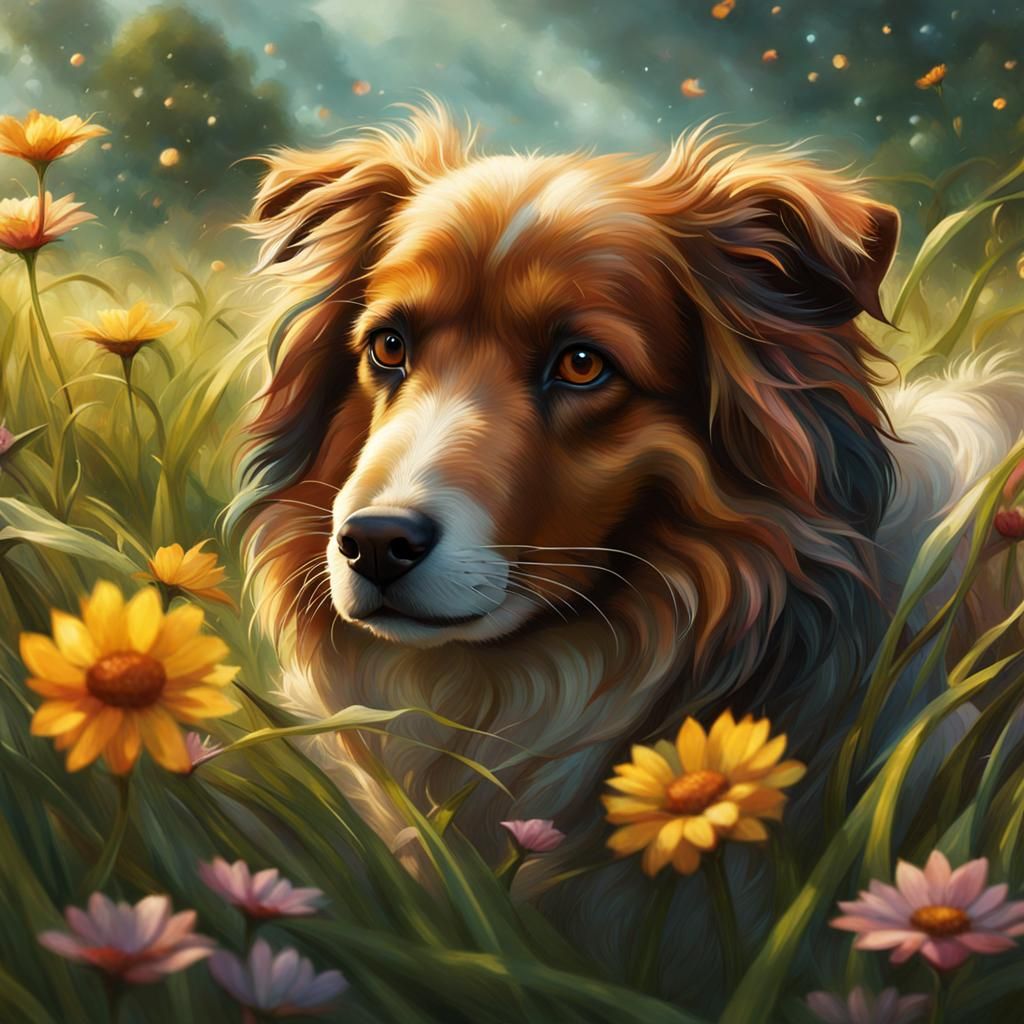 Fantasy Pet with Three Tails, Sparkling Artstation Masterpie...