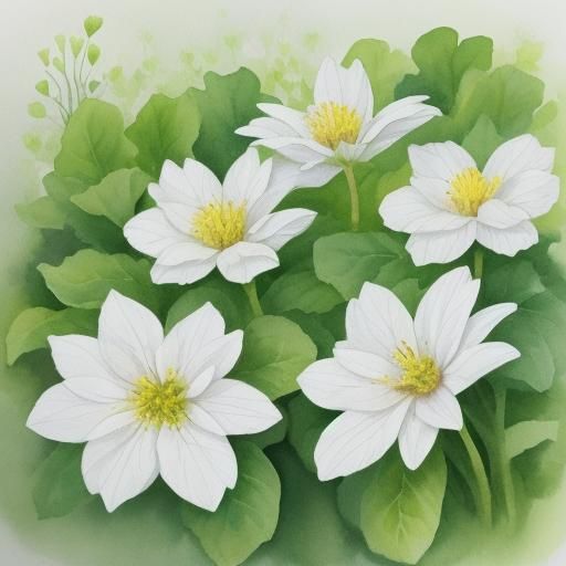 Watercolor Lettuce Plants in Warm Sunlight