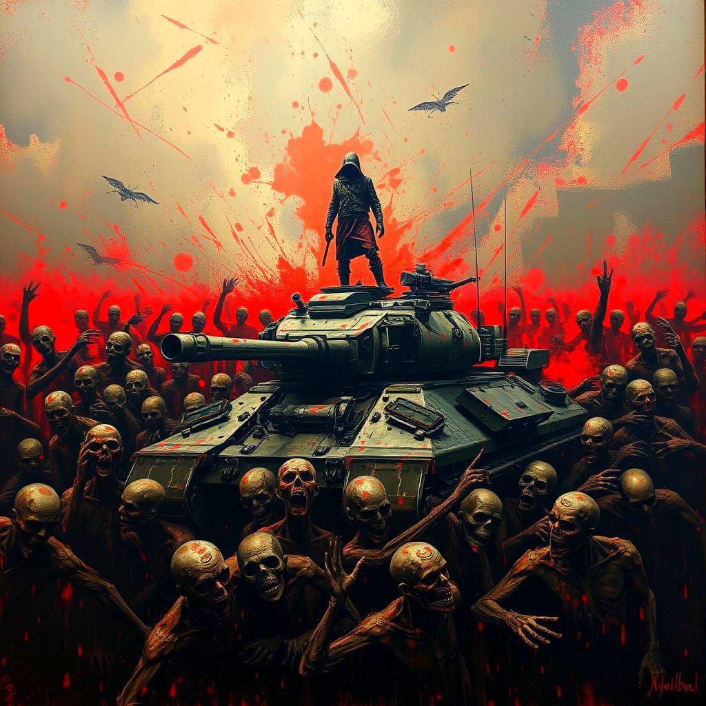 Apocalyptic Horror in Thick Impasto Style