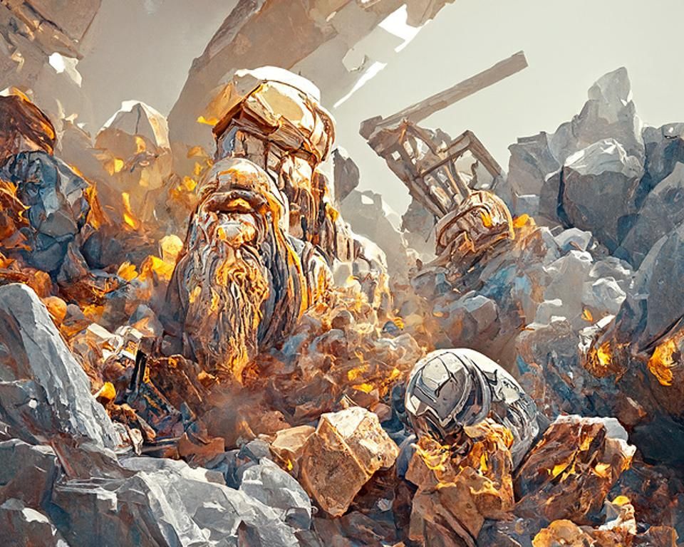 Dwarven Demolition Team Rocks Explode: Digital Artwork