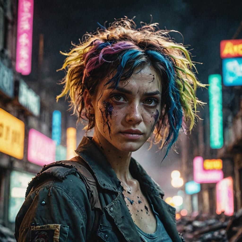 Apocalypse Survivor Portrait in Ruined City