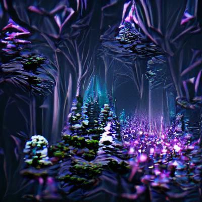 Enchanted Crystal Forest: A Mysterious Landscape