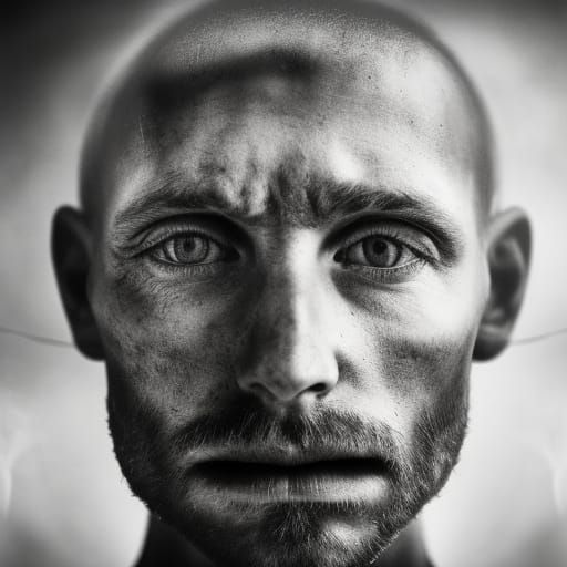 Striking Skull Portrait in Dramatic Ambient Light