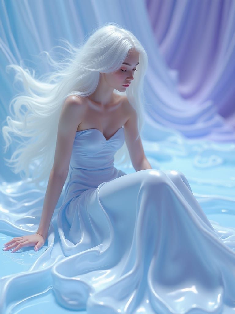 Ethereal Goddess in Celestial Landscape