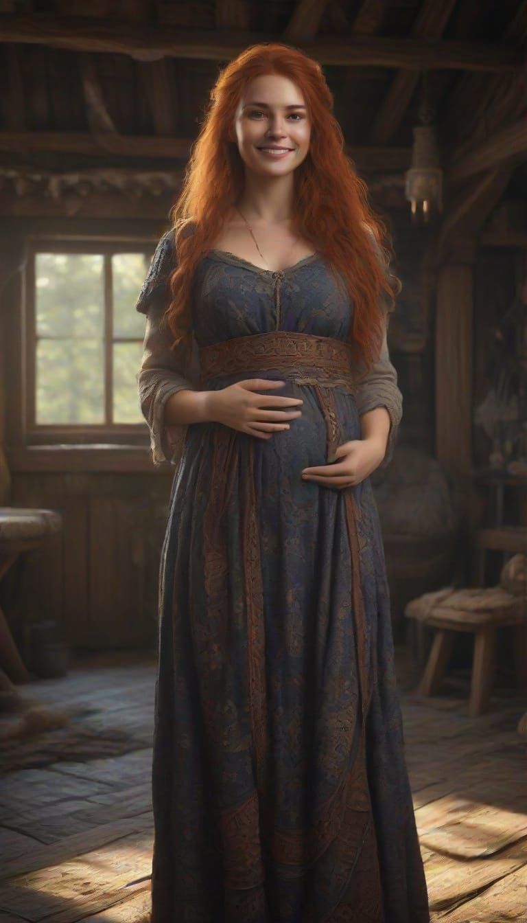 Viking Mother Smiles Within Cozy Cottage