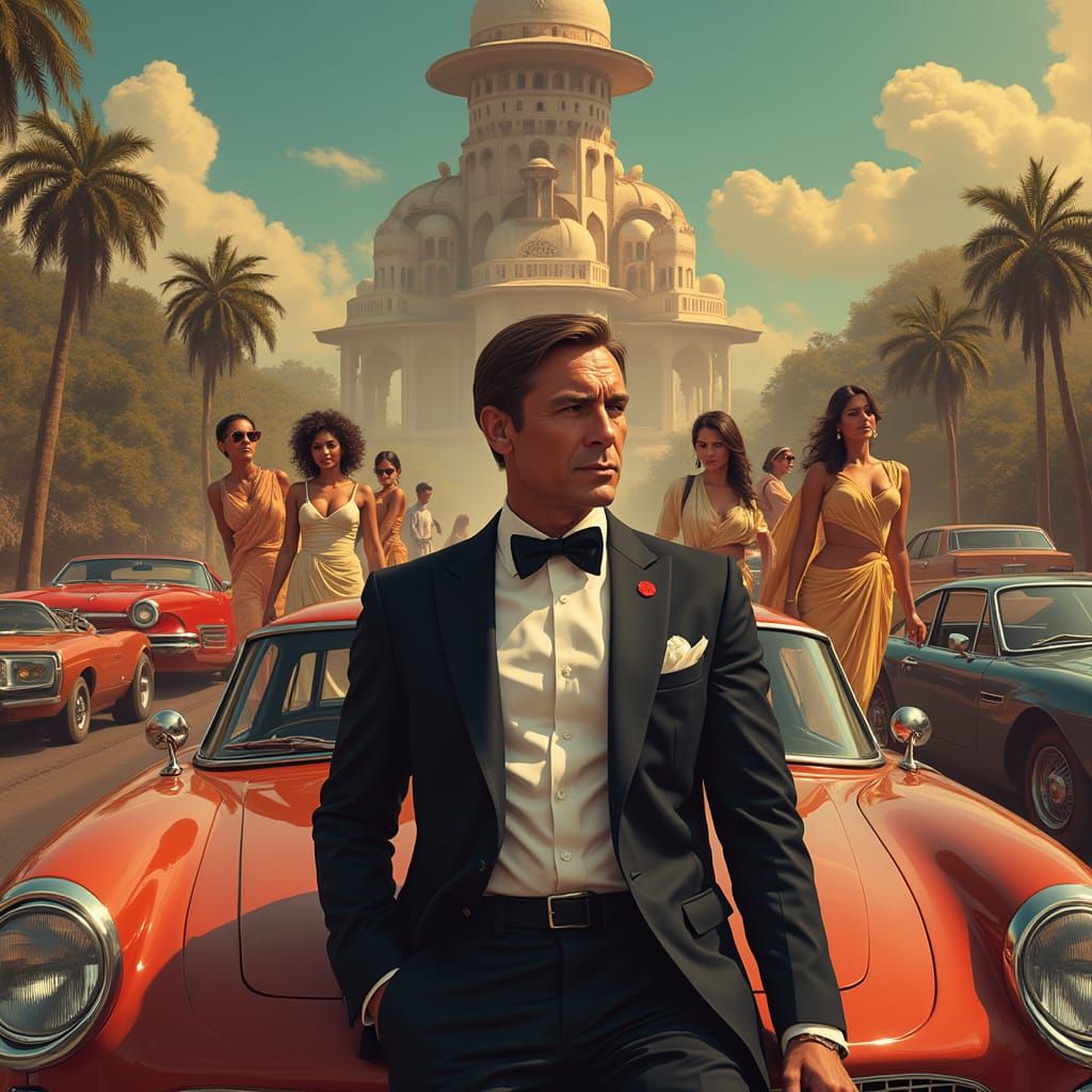 James Bond in an Indian Cinema-Inspired Fantasy