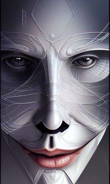 Cybernetic Anonymous Figure in Digital Painting Style