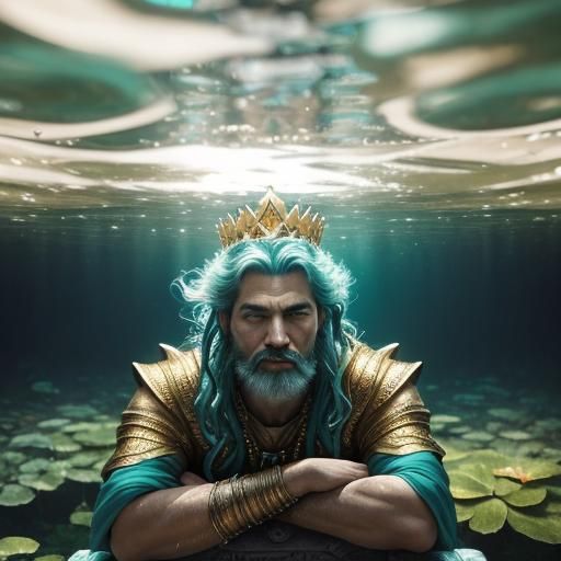 King of Atlantis on Underwater Throne