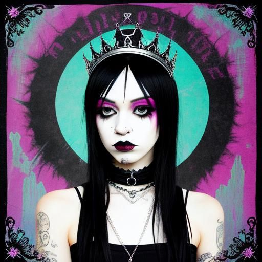 AI Image of an Emo Goth Queen