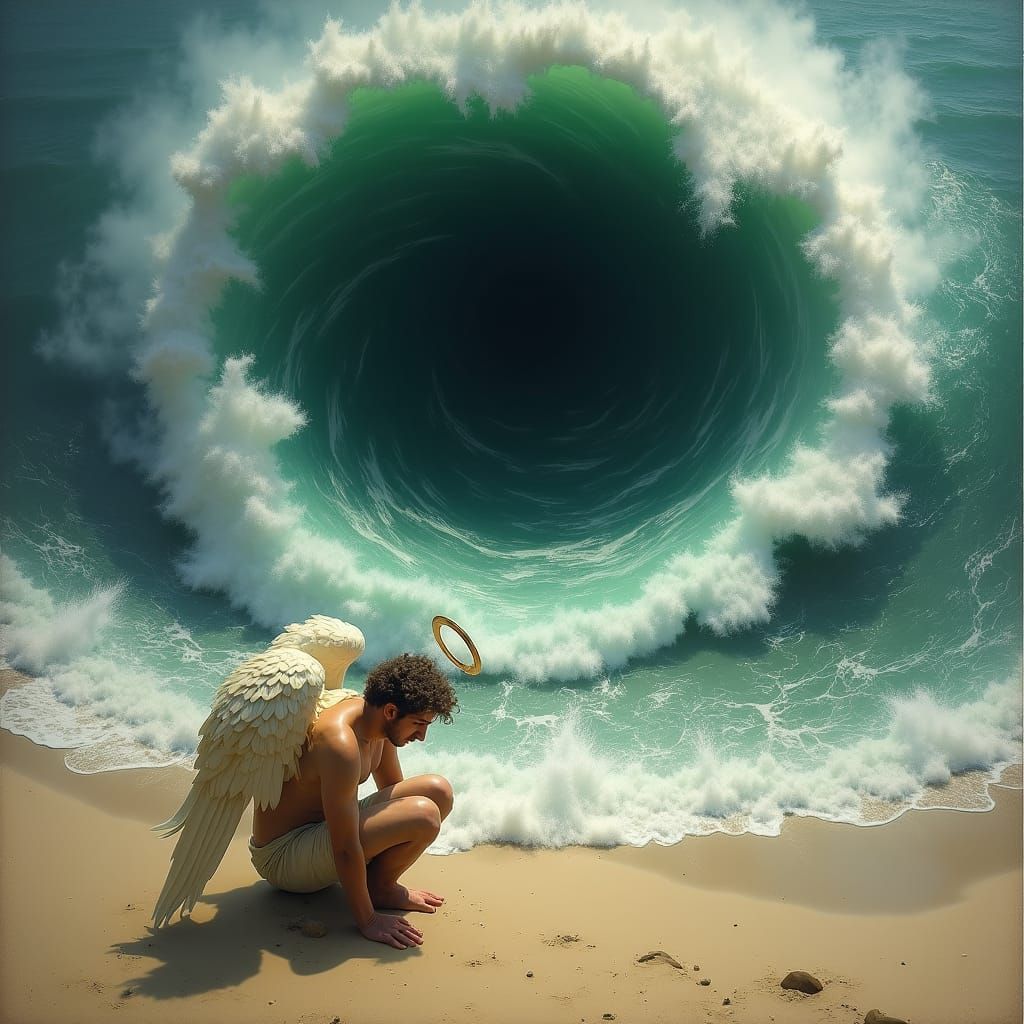 Angel in Peril: Baroque Ocean Vortex