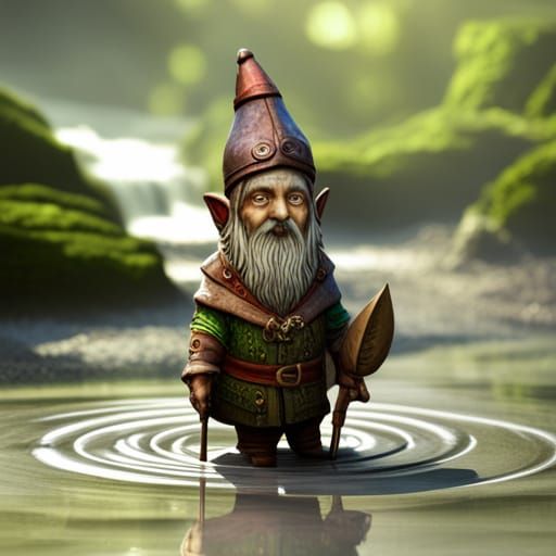 Gothic Water Gnome Fantasy Art Masterpiece