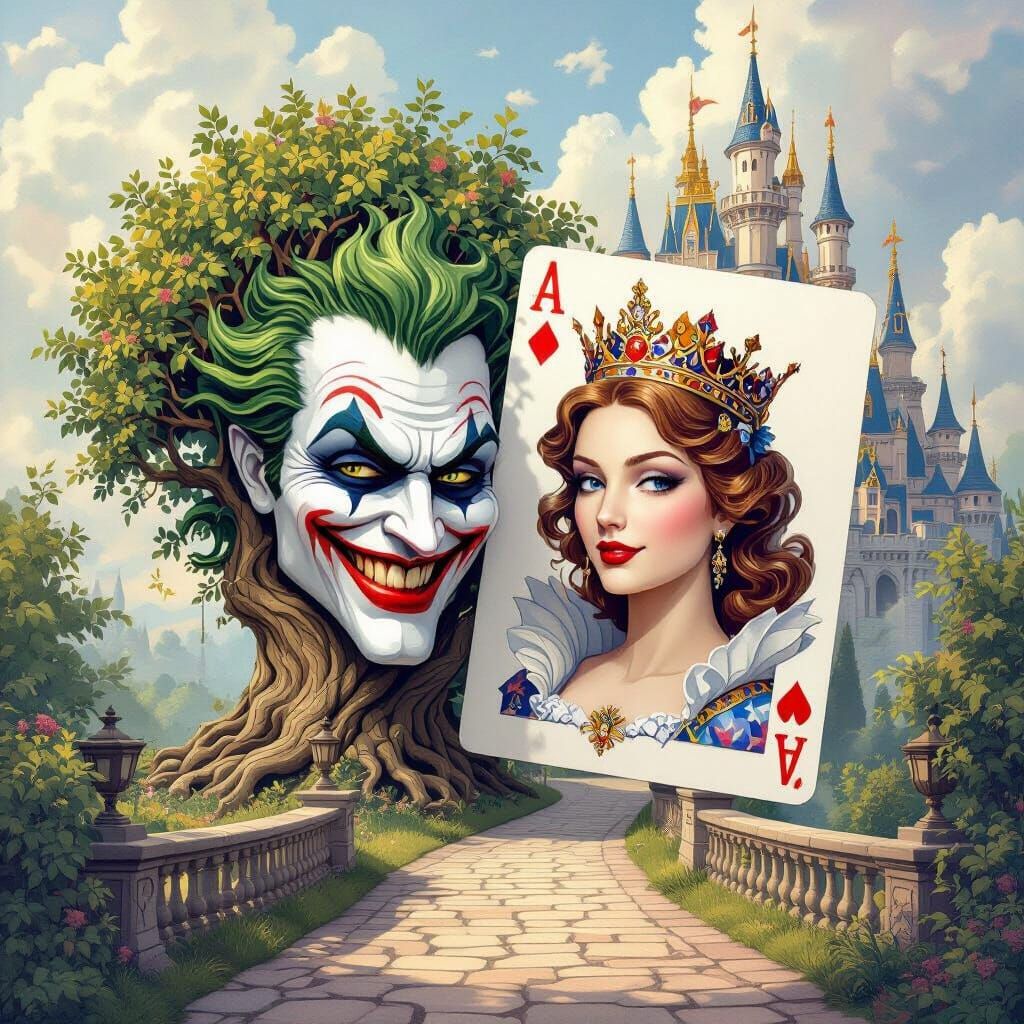Joker Card Defrauds Queen in 18th Century Pathway