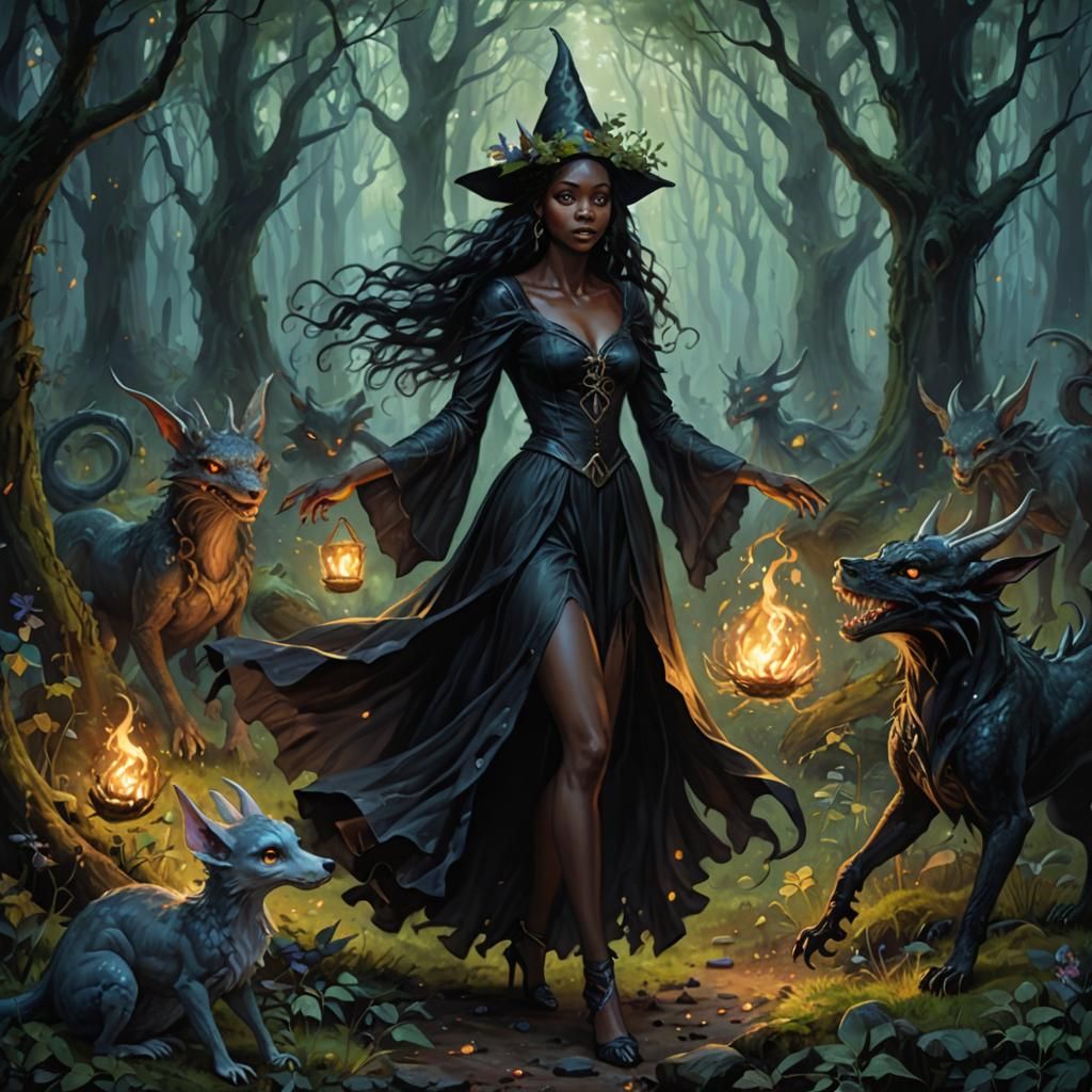 Enchanted Elf Gathering: A Gothic Fantasy Painting