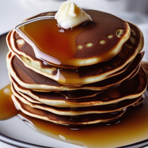 Detailed Pancakes with Dripping Maple Syrup Photo
