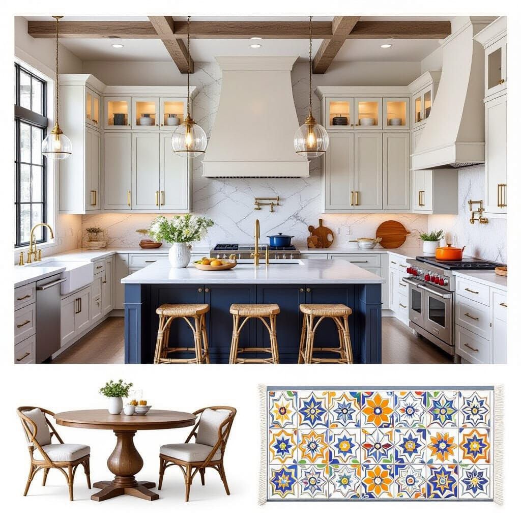 Vibrant Kitchen Moodboard with Bold Colors & Modern Luxury