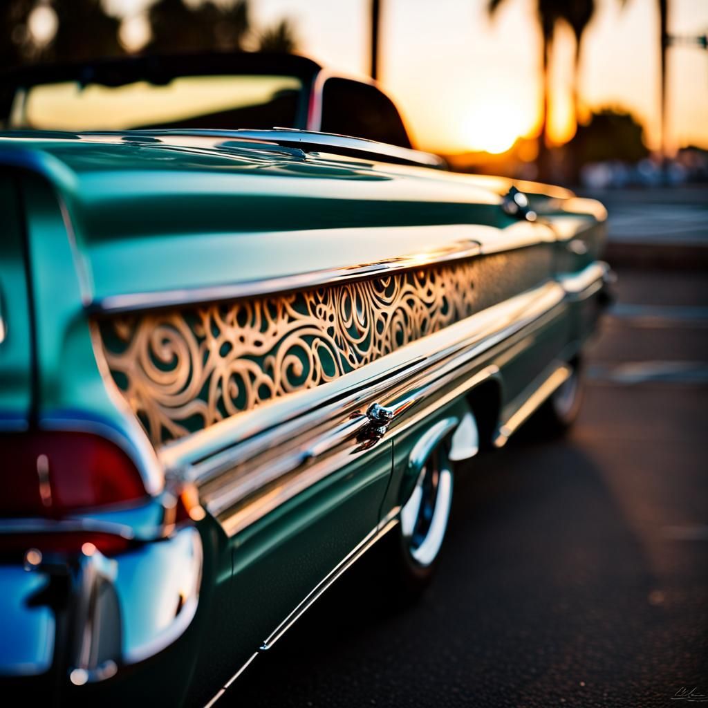 LACE PAINT ON 1963 CHEVY IMPALA CONVERTIBLE LOW RIDER