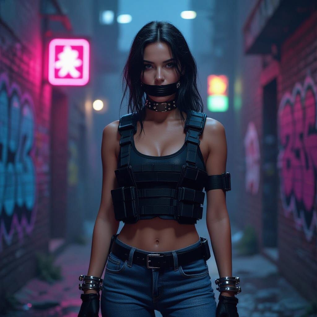 Brooke Monk in Tactical Gear with Handcuffs and Tape