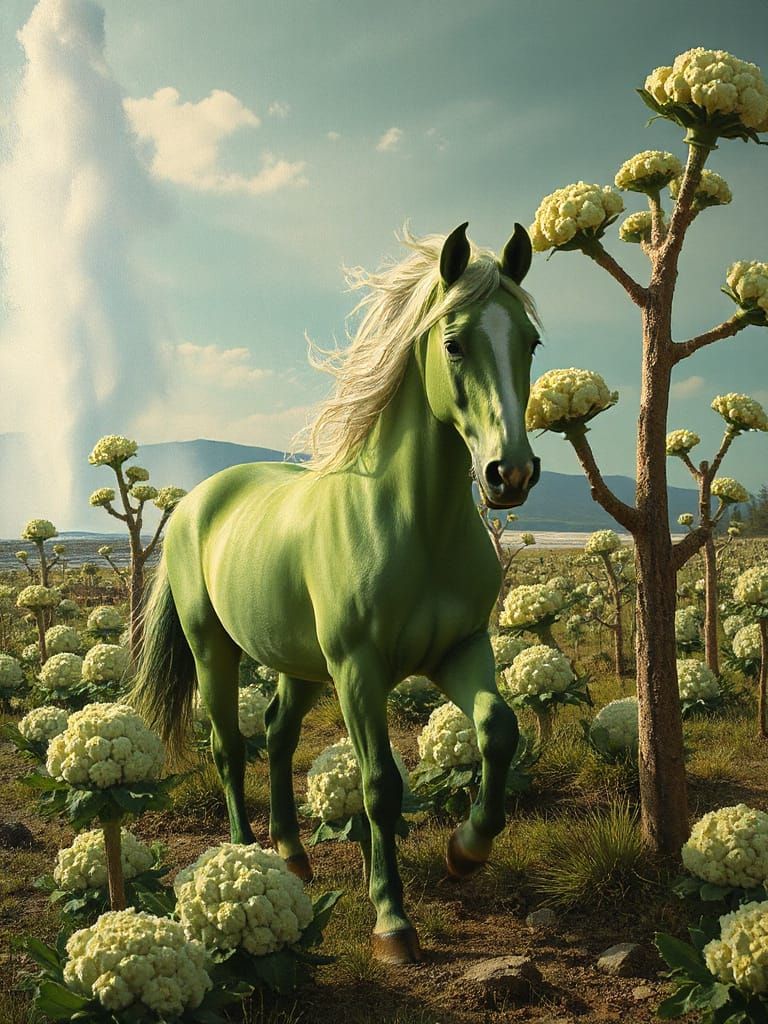 Ethereal Mare Embarks on Surreal Cauliflower Odyssey