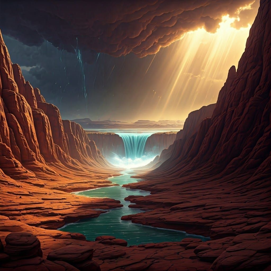 Ancient Canyon Faces Apocalyptic Deluge in Hyper-Realistic U...