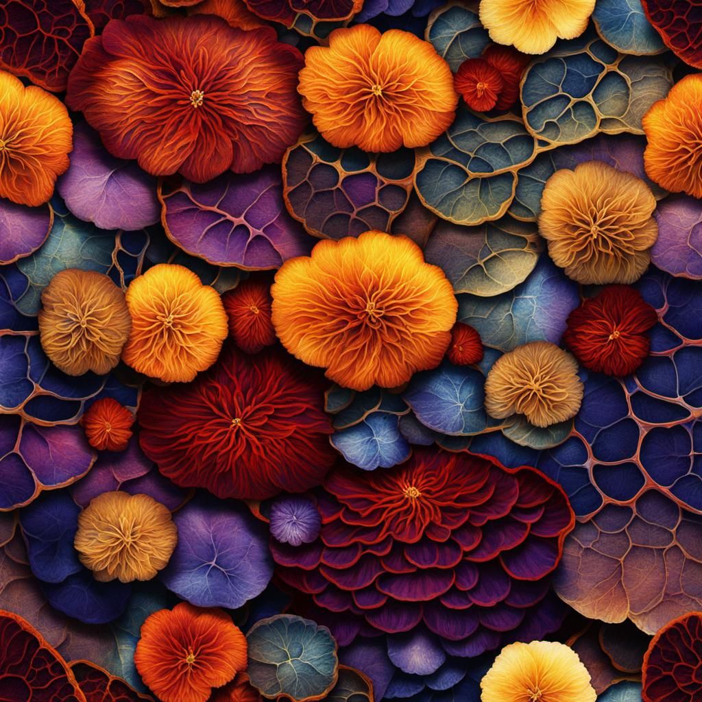 Backlit Microscopic Cell Life in Electric Color