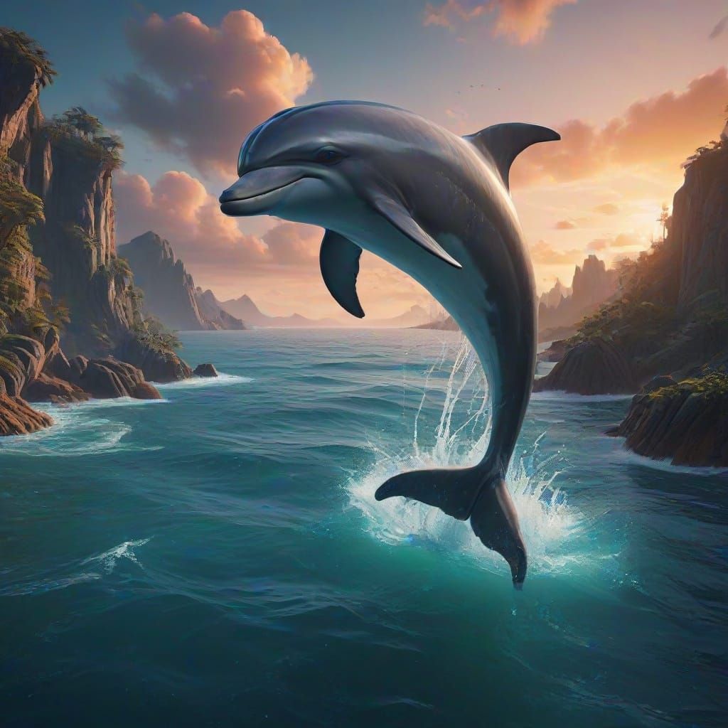 World Dolphin Day: Fantastical Deep Color Matte Painting