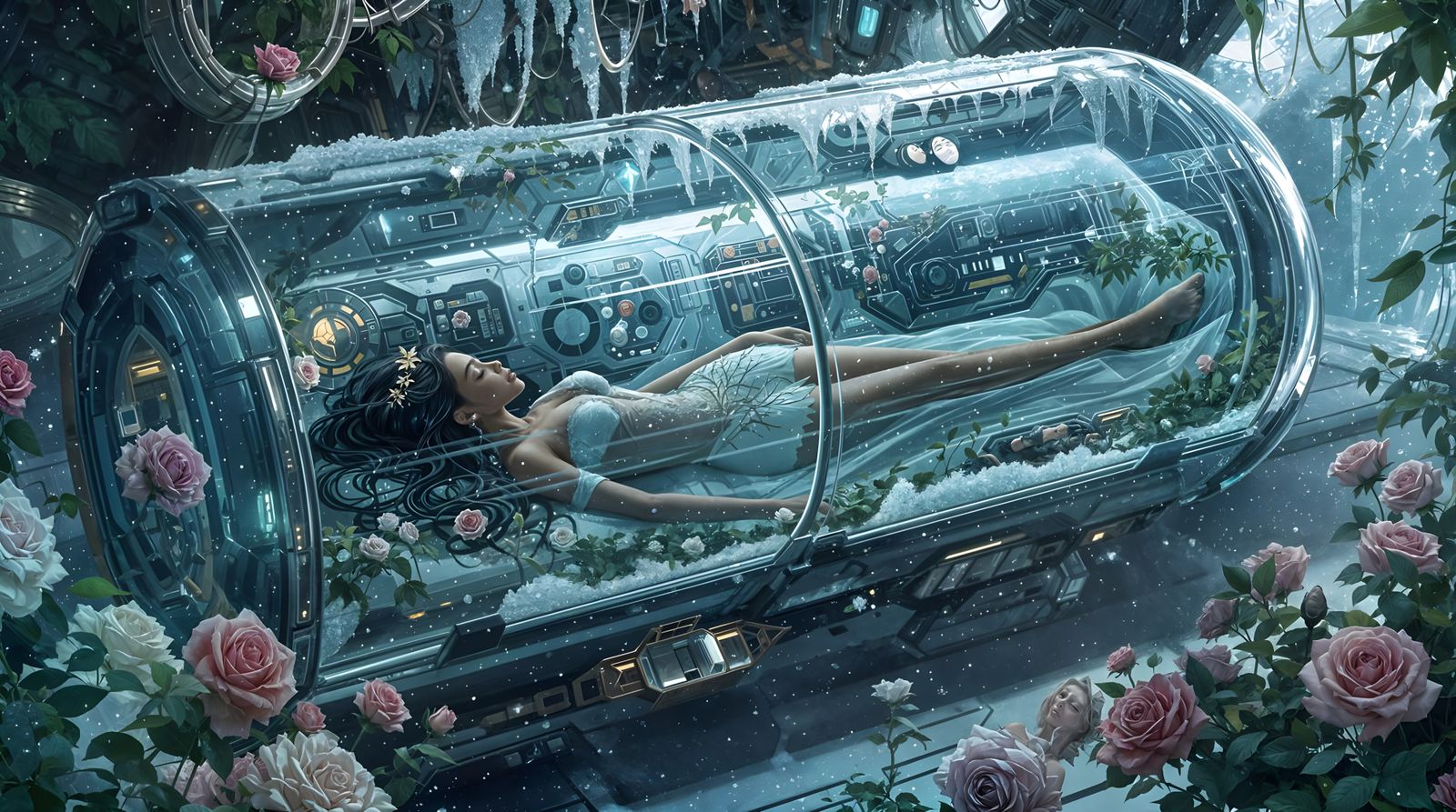 Sleeping Princess in Cryogenic Stasis: Sci-Fi Anime