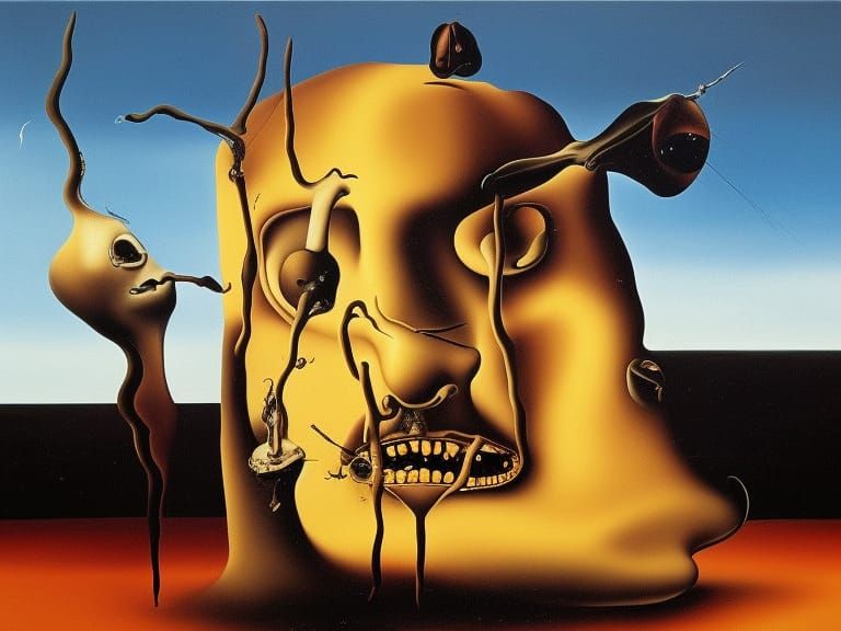 Cannibal's Revenge: A Surrealist Oil Painting
