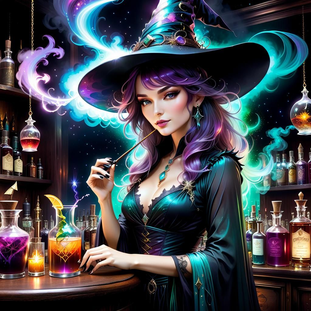 Cosmic Witch Mixologist Crafting Potions